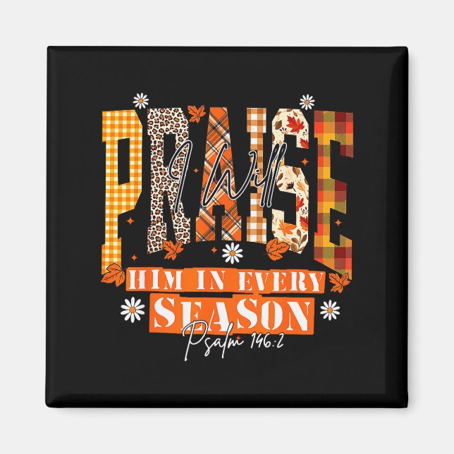 Íman Retro Fall For Jesus He Never Leaves Autumn Christ (Frente)