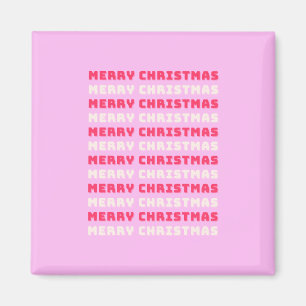 Íman Retro Feliz Natal Pink Decor
