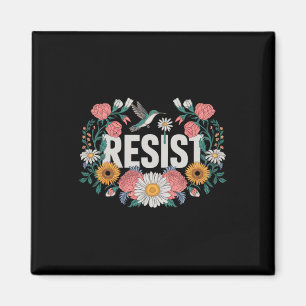 Íman Retrô Feminista Contra Resistência Floral