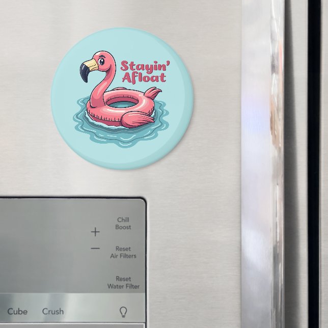 Íman Retro Flamingo Float Engraçado Verão (In Situ (Fridge))