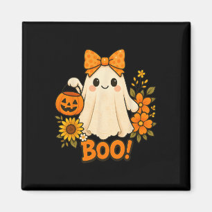 Íman Retro Floral Boo Ghost Pumpkin Arco Halloween Mulh