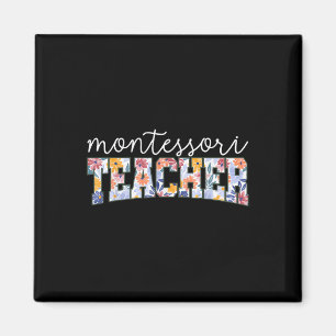 Íman Retro Floral Montessori Professora Instrutora Educ