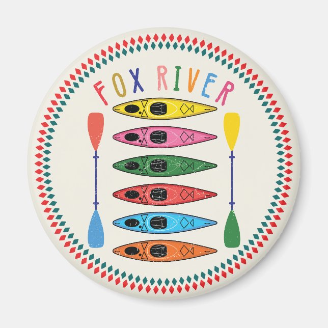 Íman Retro Fox River Kayaking (Frente)