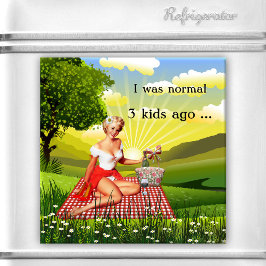 Íman Retro Funny Pin Up Picnic Dia de as mães Magnet