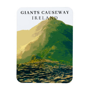 Íman Retro Giants Causeway Antrim Irlanda Viagem Magnet