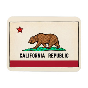 Íman Retro Golden State Urso República Califórnia