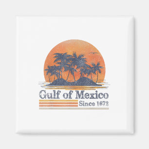 Íman Retro Golfo Do México 1672 Palmas De Praia Férias