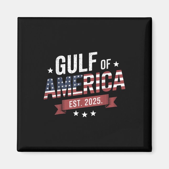 Íman Retro Golfo Dos Eua América 2025 Bandeira American (Frente)