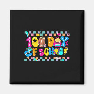 Íman Retro Groovy 100 Dias Feliz 100º Dia Da Escola Te