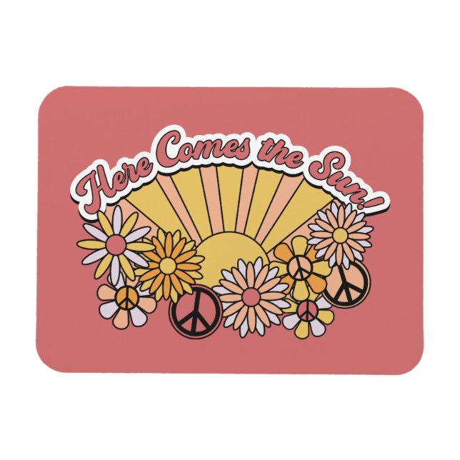 Íman Retro Groovy | Aqui vem o gráfico da vindima solar (Horizontal)