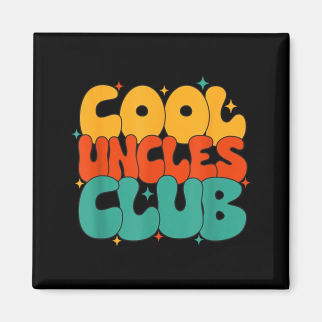 Íman Retro Groovy Cool Uncles Club Funny New Uncle  (Frente)
