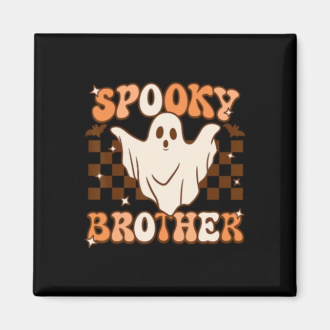 Íman Retro Groovy Ghost Spooky Irmão Coincidência de Fi (Frente)