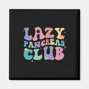 Íman Retro Groovy Lazy Pancreas Club Tipo 1 Diabetes Aw