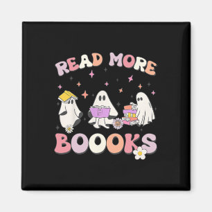 Íman retro Groovy Leia mais livros Ghost Boo ghoul engr