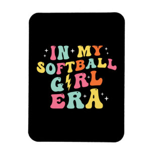 Íman Retro Groovy Na Era Da Minha Moça De Softball