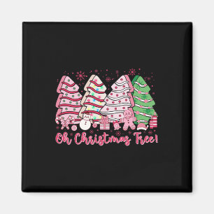 Íman Retro Groovy Rosa Oh Árvore de Natal Faz Debbie C
