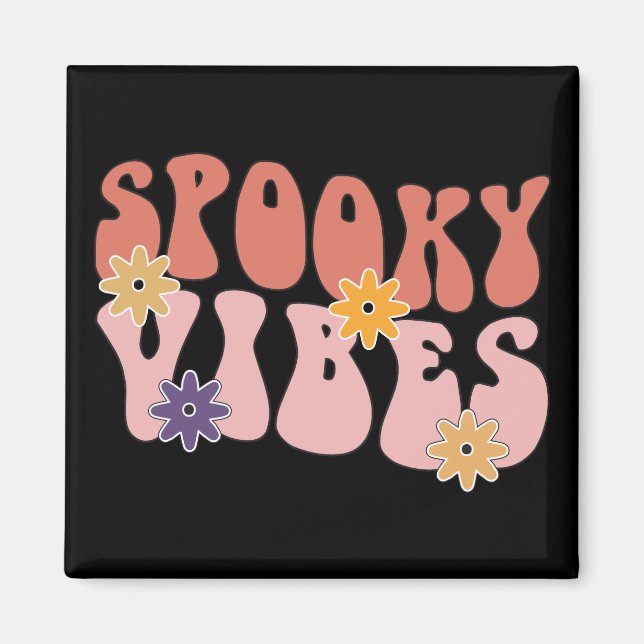 Íman Retro Groovy Spooky Vibes Halloween (Frente)