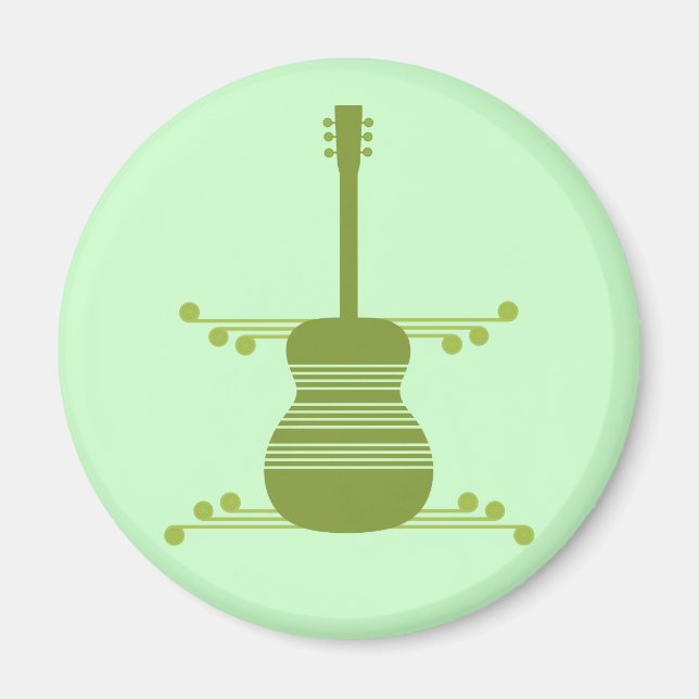 Íman Retro Guitar Magnet, Olive Green (Frente)
