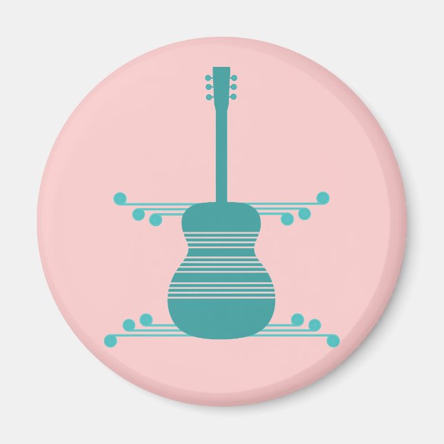 Íman Retro Guitar Magnet, Teal (Frente)