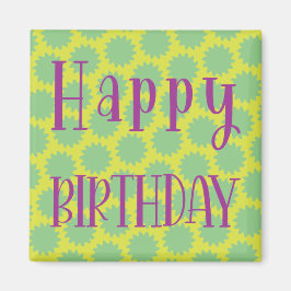 Íman Retro Happy Birthday Magnet