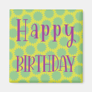 Íman Retro Happy Birthday Magnet