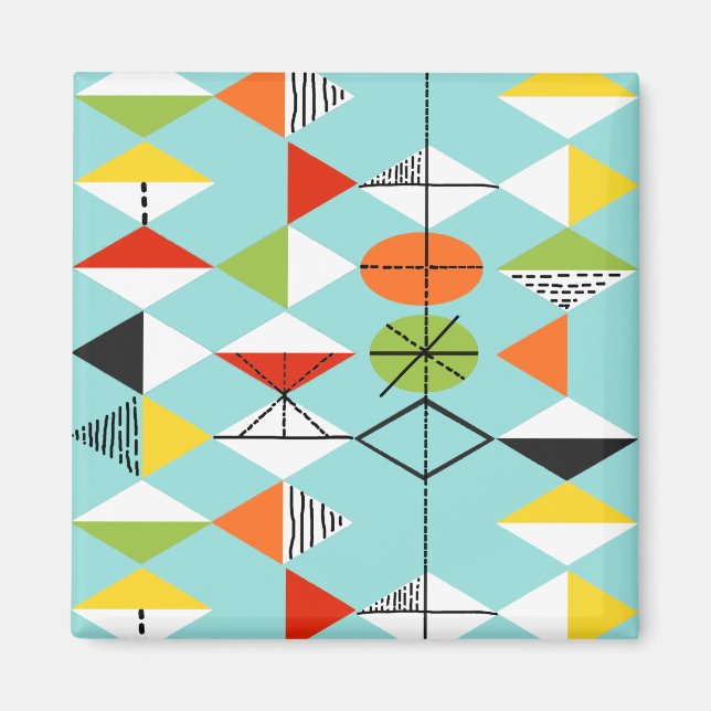Íman Retro Harlequin Pattern Magnet (Frente)