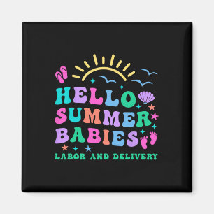 Íman Retro Hello Summer Babies Labs E Enfermeira De Ent