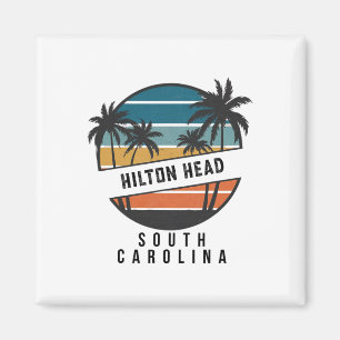 Íman Retro Hilton Head Carolina do Sul Prancha de Surfe