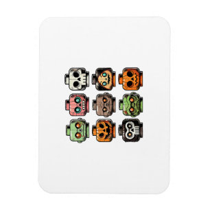 Íman Retro Horror Bricks Cabeça Assustadora Máscara de