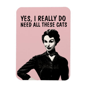 ÍMAN RETRO HOUSEWIFE GATOS ENGRAÇADOS