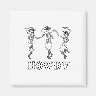 Íman Retro Howitt Skeleton Cowgirl Dançando Boots Cowbo