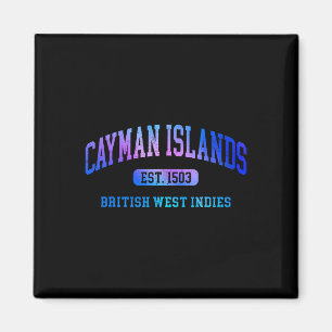 Íman Retro Ilhas Grand Cayman Colorido Arco Texto Souv