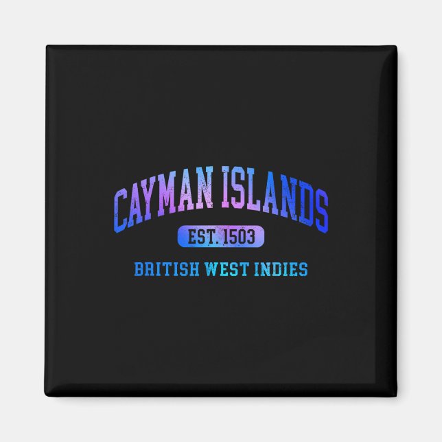 Íman Retro Ilhas Grand Cayman Colorido Arco Texto Souv (Frente)