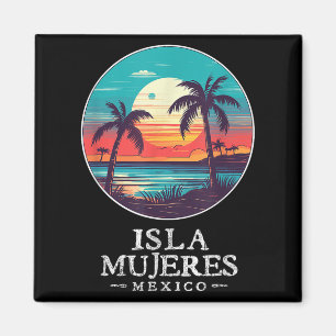 Íman Retro Isla Mujeres México Praia Pôr do Sol Lembran