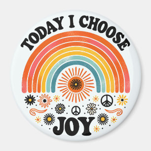 Íman Retro Joyful Rainbow Peace Magnet Choose Joy