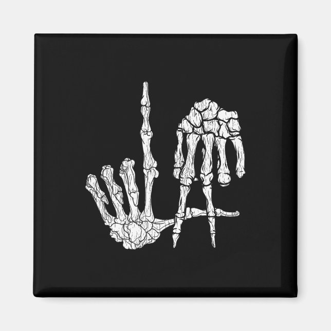 Íman Retro La Hands Skeleton Los Angeles Sinal Hall (Frente)