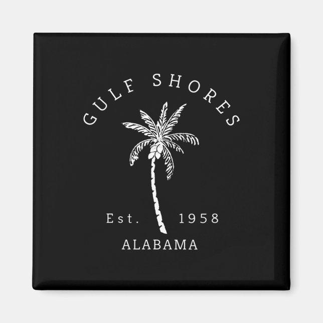 Íman Retro Legal Golfo Shores Al Beach Palm Graphic (Frente)
