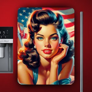 Íman Retro Linda American Girl