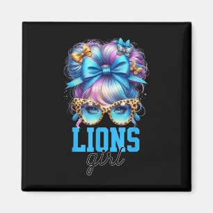 Íman Retro Lions Girl Messaging Bun Sports Fan Team Mat