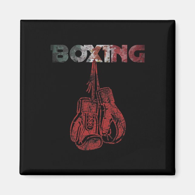 Íman Retro Love Red Boxing Luvas Mexicanas Estilo de Vi (Frente)