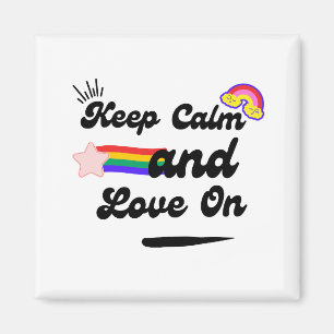 Íman Retro Mantenha Calma e Amor no Magnet