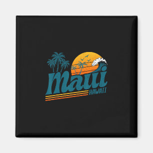 Íman Retro Maui Havaí Ilha Havaiana Palmeira Praia