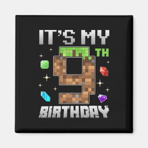 Íman Retrô Menino Aniversário de 9 anos Nível 9 Video G