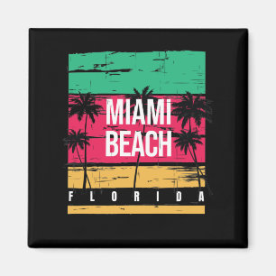 Íman Retro Miami Florida Beach Souvenir