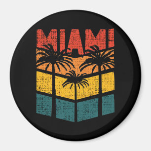 Íman Retro Miami Florida Beach Souvenir Palm Tree 80s
