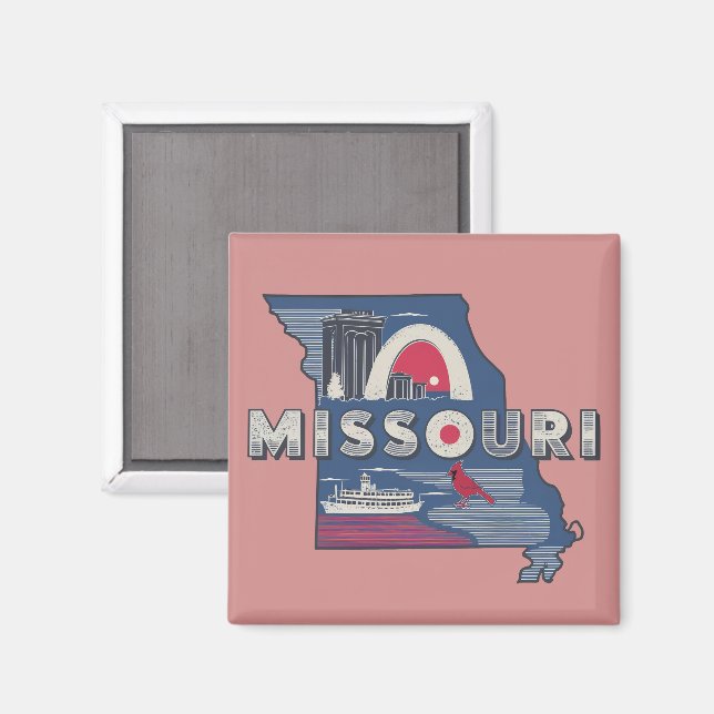 Íman Retro Missouri Silhouette (Front/Back)
