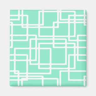 Íman Retro Modern Retângulos em Aqua Dilúído