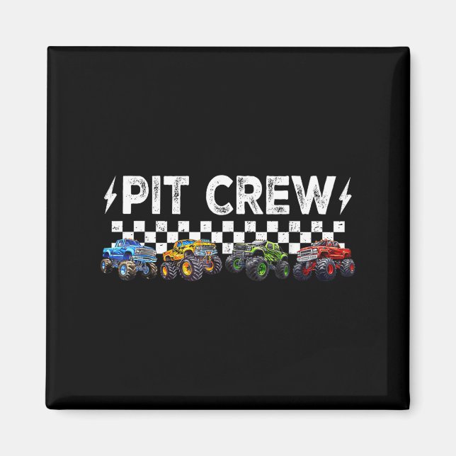 Íman Retro Monster Truck Family T Crew Matching Birthda (Frente)