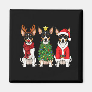 Íman Retro Natal Rato Terrier Papai Noel Rena Cão Amant