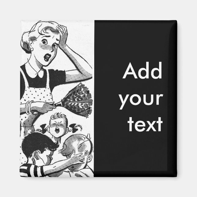 Íman Retro Overwhmed Mãe (Frente)